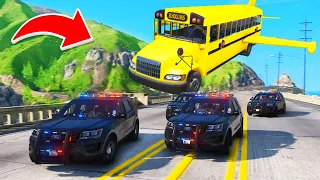 Flying School Bus EXPLODES Cops 😂 | GTA 5 RP RiversideRP