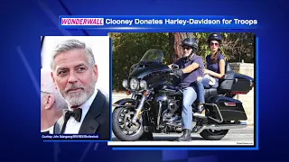 George Clooney Donates Motorcycle to Troops