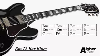 BB Blues B Minor 12 Bar | Guitar Jam Track