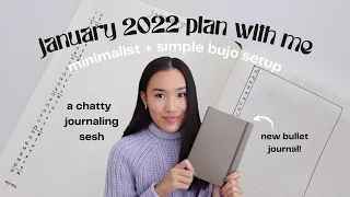 january 2022 plan with me | minimalist bullet journal setup (chill & chatty)