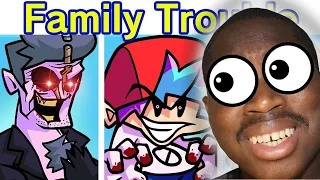 Friday Night Funkin' Family Trouble (Triple Trouble but FNF Casts Sing it) (FNF Mod) REACTION 🔴
