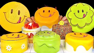 ASMR 노티드 크림케이크🎂녹차🟢망고🟡딸기🔴크러쉬드 초코케이크🍫먹방~!! Green Tea Mango Cream Chocolate Cream Cake MuKBang~!!