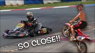 WE DRIVE KARTS AND HAVE A PIT BIKE JUMP CONTEST!!