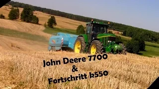 Prasowanie słomy 2015 ☆John deere 7700 & Fortschritt k550||Mtz 82☆