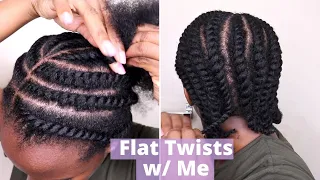 How To Flat Twist 4C natural hair | Beginner Friendly