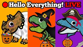 🔴Hello Everything!👀 Halloween LIVE | Drawing and Coloring with Glitter & Googly Eyes