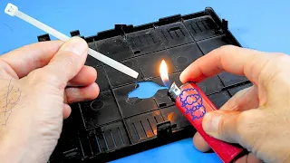 Ingenious Method! Fix All Plastic Parts Using Cable Ties And Lighter