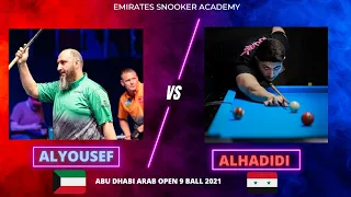 Abdullah Alyousef vs Mohamad Alhadidi | Abu Dhabi Arab open 9 ball 2021