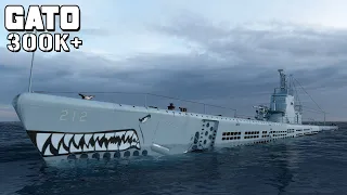 Gato Submarine's Epic Damage: Surpassing 300K in World of Warships!