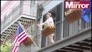 Brad Pitt Throws Matthew McConaughey a Beer From His Balcony