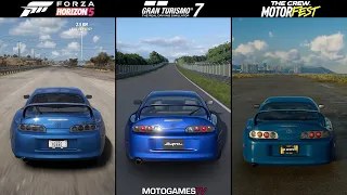 Forza Horizon 5 vs Gran Turismo 7 vs The Crew Motorfest - Toyota Supra Sound Comparison