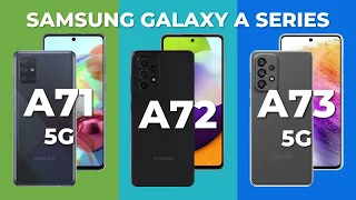 Samsung Galaxy A73 5G vs Samsung A72 VS Samsung A71 5G | Samsung Galaxy A Series Comparison 2022