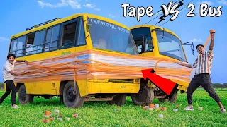 Taping 2 Buses Together😱 | 2 बसों को टेप से चिपकाने पे क्या होगा? Will it Drive or Not?