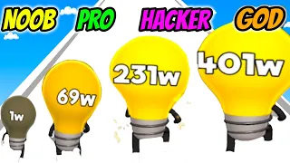 NOOB vs PRO vs HACKER vs GOD in Watt The Bulb 3D