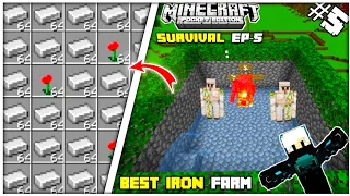 I made the best iron farm in mcpe 1.19🔥| Hindi | Minecraft pocket edition part 5 | #minecraft