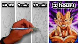 Drawing VEGETA ULTRA EGO in 20 Sec || 2 Min || 20 Min || 2 Hours