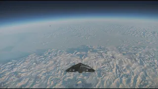 Star Citizen - Leaving Microtech in the M2 Hercules - Before a QT crash. :) (No Speaking)