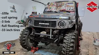 Suzuki Samurai SSJ project Part 2 - j20a - spring conversion - 33 inch tires - full floating axle -