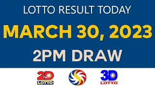 [Thursday] Lotto Result Today MARCH 30 2023 2pm Ez2 Swertres 2D 3D 6D 6/42 6/49 PCSO