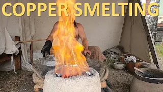 The ancient way of copper smelting, copper making.