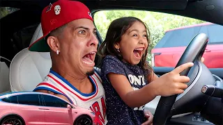 TEACHING MY 6 YEAR OLD HOW TO DRIVE... **SHE CRASHED**