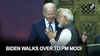 US President Joe Biden walks over to PM Modi before start of G20 Summit