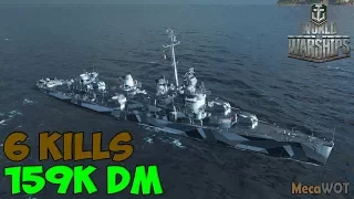 World of WarShips | Fletcher | 6 KILLS |  159K Damage - Replay Gameplay 1080p 60 fps