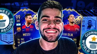 O MELHOR FUT DRAFT DO FIFA 20!! TIREI MESSI TOTY e VAN DIJK TOTY NO MESMO TIME!!!