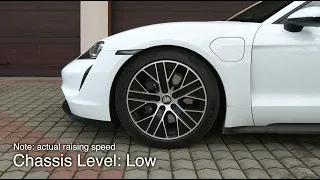 2022 Porsche Taycan Pneumatic Suspension from LOW to LIFT