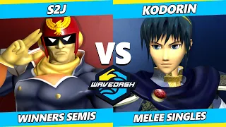 Wavedash 2023 Top 8 - S2J (Captain Falcon) Vs. KoDoRiN (Marth) Smash Melee - SSBM