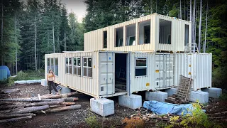 SHIPPING CONTAINER HOME - WINDOWS IN | EXPENSIVE SMOKED SALMON & WOOD, I Make It FOR FREE -  Ep.175