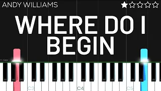 Andy Williams - Where Do I Begin - Love Story | EASY Piano Tutorial