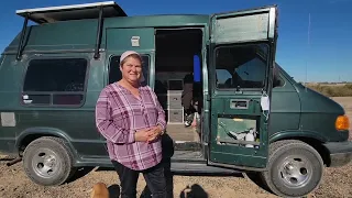 Van Tour of Solo Woman Living in a Cargo Van on $900 a Month | No-Build Van Life