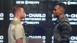 Canelo and Jermell Charlo face off for the first time | #CaneloCharlo