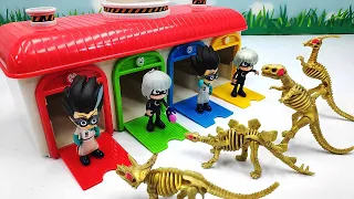 Dinosaurs VS PJ MASKS - Transformer Dinosaur Bone! 공룡뼈 변신 놀이