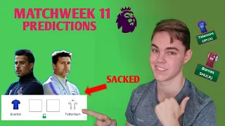 Premier League Matchweek 11 Predictions and fantasy team