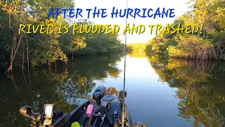 ⚠️Warning ⚠️ DO NOT GO! River Is A Flooded, Dirty Mess After The Hurricane! Old Town Kayak Fishing!
