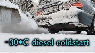 Starting DIESELS in cold Winter - compilation. Холодный запуск дизель в мороз -30*C. S4E58
