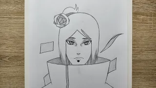 Easy to draw | How to draw Konan from Naruto step-by-step | Drawing Konan Akatsuki