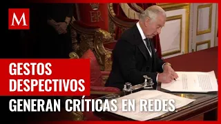 Rey Carlos III es criticado en redes tras gesto de enfado durante su proclamación