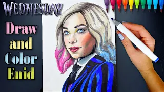Wednesday Netflix Inspired: How to Draw and Color Enid Sinclair