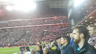 【プレミアリーグ観戦記】遂にリバプールのhome stadium アンフィールドのゴール裏! リバプールvsトッテナム KO前 liverpool発祥のYou'll Never Walk Alone!