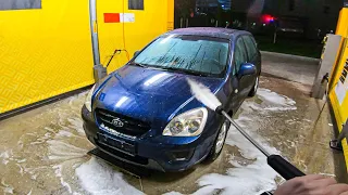 Night Car Washing POV: Kia Carens