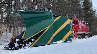 Weekend prep at Conway Scenic railroad! Ft Lamoille Valley snow plow #4211!