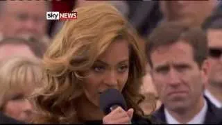 Beyonce Mimes Anthem At Obama Inauguration