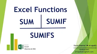 Excel Formulas | Sum | SUMIF | SUMIFS | Sum Formula for multiple criteria's