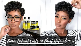 Defined Shiny Moisturized Curls on Short Natural Hair Tutorial + The Mane Choice Proceed w/ Caution