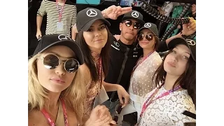 Gigi Hadid, Kendall Jenner and "the Crew" Can't Keep Their Eyes Off of Race Car Driver Lewis Hamilto