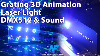 Grating 3D Animation DJ Party Laser Light Full Color with DMX512 & Sound Activated