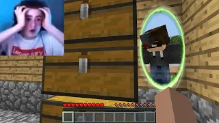 I used PORTAL GUNS to troll a Streamer in Minecraft...